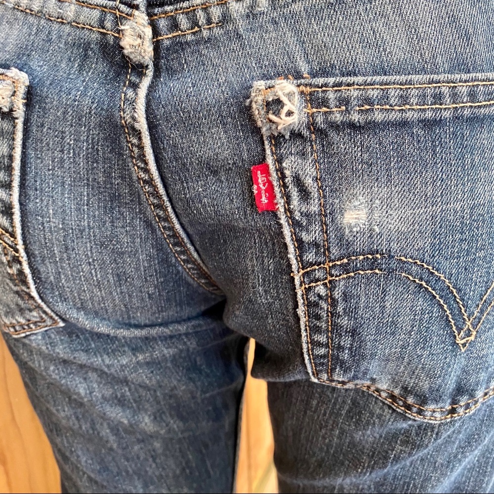 Levis 514 Slim Straight Med Wash Distressed Jean - Picture 8 of 16